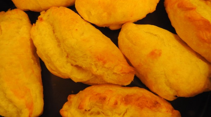 Cheese and onion pasties, as shown at Vegan cheese cookery demo