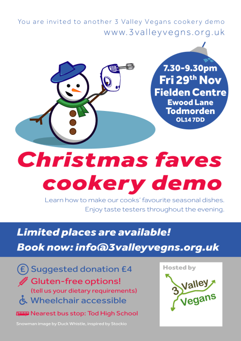 Christmas cookery demo poster 2019