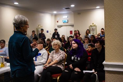 People attending a Vegan Approach presentation