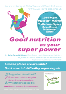 flyer with superman holding carrots